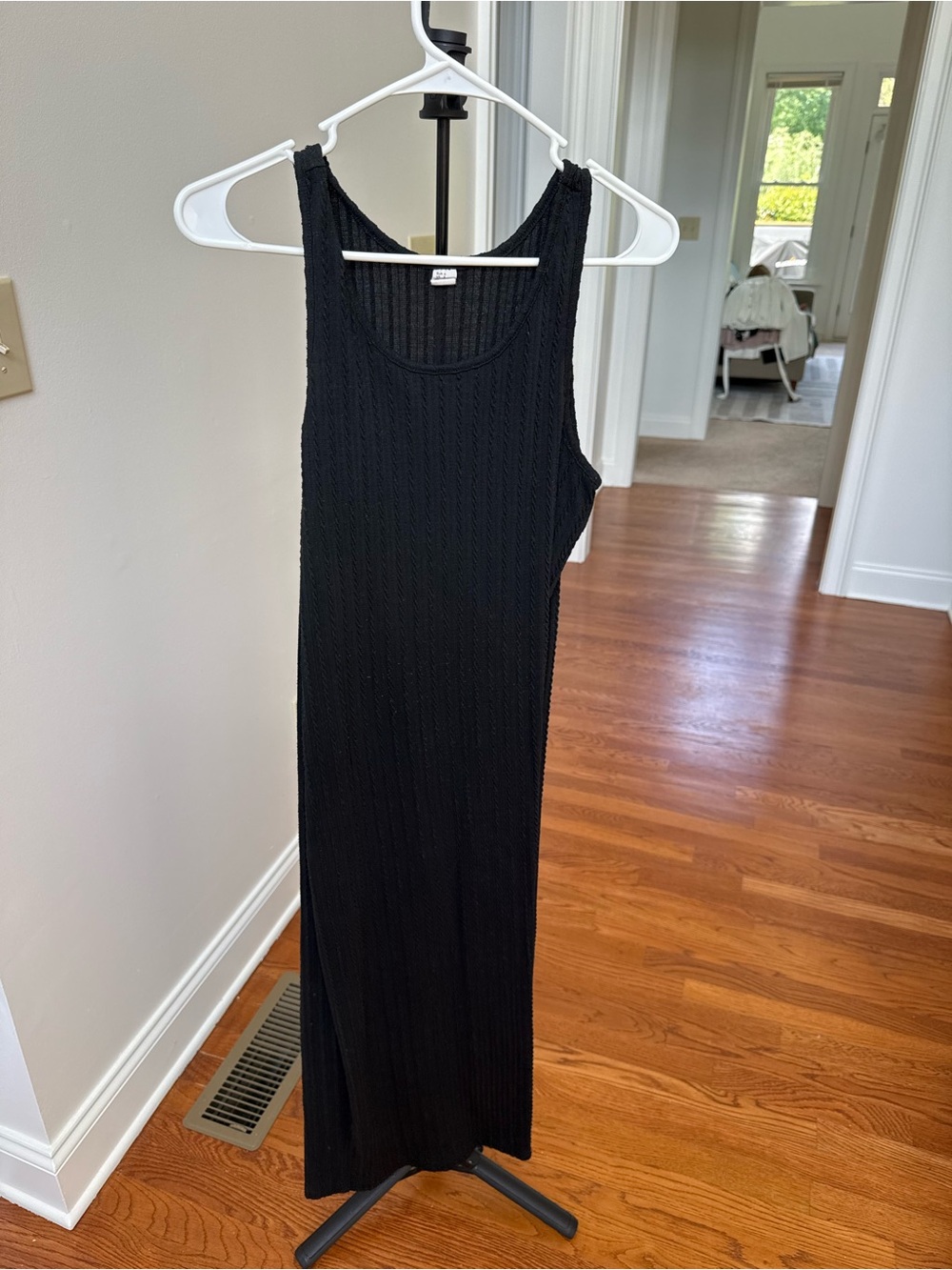 Black Ribbed Tank Maxi Dress